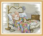 The Old Married Couple Counted Cross Stitch 14CT Printed DMC Cross Stitch Set DIY Cross-Stitch Kits Embroidery Needlework14CT/Printed-R776