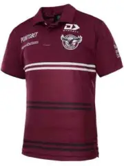 Manly Sea Eagles NRL Mens Maroon Media Polo Shirt Sizes S-7XL