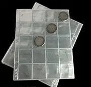 10PCS Album for Coins Albums Page 12/20/30/42 Pocket Coins Collection PVC Transparent Inside Pages 250 X 200 Mm Coins Loose Leaf,20 pocket