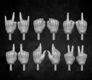 Glove Hands Collection Set of 12 1:12 scale custom unpainted 6" Action Figure
