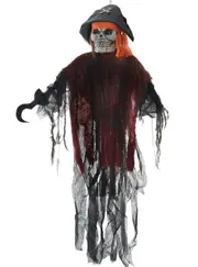 Animated Laughing Pirate Skeleton Hanging Halloween Decoration