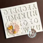 Alphabet uppercase & lowercase silicone mold. Typewriter font mold. Mold #005