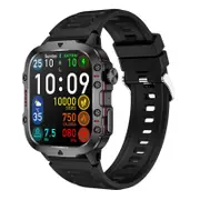 1.96 Inch Colour Screen Smart Watch Silicone Strap Support Bluetooth Call