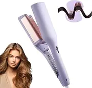 Curluxe French Curls Iron, Curluxe Create Frizz-Free French Curls Effortlessly Curling Iron, Anti Scald Hair Crimper, 15-Second Heat-Up, Four Settings, Adjustable Temperature (Purple,1pcs)
