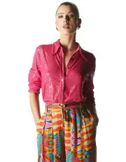 [Fate & Becker] Impression Sequin Shirt in Pink