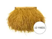 10 Yards - Antique Gold Ostrich Fringe Trim Wholesale Feather Halloween Dress