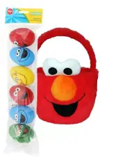 ELMO Easter Basket Plush Basket Set of 6 Fillable Sesame Street Eggs NEW!