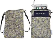 Tainada Women Crossbody Shoulder Travel Zippered Wallet Purse Clutch Handbag Handbags Phone Bag w/Detachable Strap (Floral Purple)