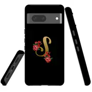 For Google Pixel 7 Case Tough Protective Cover Embellished Letter S