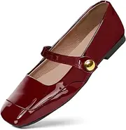 [FRTROIN] Mary Jane Dress Shoes for Women 2024 Comfortable Casual Work Square Toe Ballet Flats