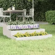 Raised Garden Bed, Elevated Planter Box Plant Container White 78x78x27 cm Solid Wood Pine