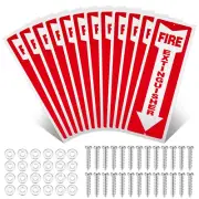 12 Pack Aluminum Fire Extinguisher Sign, 4" X 12" Rust Free Signs with Screws an