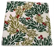 Crate & Barrel Mistletoe Trivet Holly Ceramic Green Red 8" Square Rare New