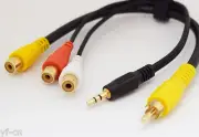 50pcs 3.5mm Stereo Male to 2xRCA Female+1pc RCA Male to RCA Female Adapter Cable