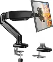 BFTOU Black Single Monitor Arm Adjustable Stand Monitor Mount up to 32 inches and 17.6 lbs,Computer Desk Mount with Clamp and Grommet Base