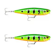 2x Rapala 13cm Precision Xtreme Pencil EXO Topwater Fishing Lures - Hot Peacock