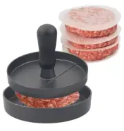 Aluminum Burger Press Patty Maker with 200 Patty Papers Hamburger Patty Maker