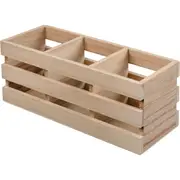 Urban Crafter Plywood Storage Crate with Three Compartments 25.7 x 9.7 x 10.8cm