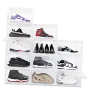 XL Shoe Storage Boxes – Foldable and Stackable Shoe Storage 12-Pack Clear