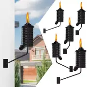6 Pack Black Wall Mounted Citronella Torches,16 Oz Outdoor Metal Torch,Refill...