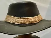 woman ladies girls man hat band Australian made for all hats natural buckle