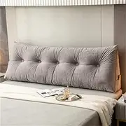 Wedge Pillows Headboard Triangular Rest Reading Pillow, Lumbar Support Cushion Waist Backrest, for Window Tatami Sofa Bedroom,with Washable Cover(Grey,120x50x20cm)