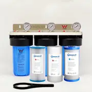 Whole House Water Filter System 10" x 4.5" Triple Big Blue (3 stages) Washable