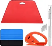 [YAZZT] Wallpaper Smoothing Installation Tool Kit, Window Film Smoother Scraper Squeegees, Safety Vinyl Cutter, 30 Degree Craft Cutter & 5Pcs Blades for Wallpaper Adhesive Contact Vinyl Paper Films