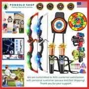Kids Archery Toy Set 2 Pack Light Up Targets Suction Cup Arrows Indoor Outdoor
