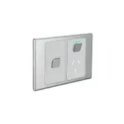 Clipsal Iconic STYL Single Switched Internal Power point with extra Switch Cover Plate Silver - S3015XC-SV