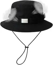[Generic] Sun Bucket Hat | Foldable Sun Protection Hat with Chin Strap - Retro Headgear for Head Circumference 21.26-23.23 Inches Clothing Accessories for Vacation Travel Hiking Camping Fishing Golf Black