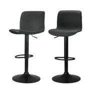 Artiss 2x Bar Stools Kitchen Swivel Stool Gas Lift Dining Chairs Barstools Black