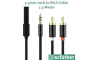 ACL 1.5 meter 3.5mm to 2RCA Audio Auxiliary Adapter Stereo Splitter Cable AUX RCA Y Cord for Smartphone Speakers Tablet HDTV MP3 Player