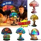 Painting Glass Mushroom Table Lamps Bohemian Resin Table Lamp Night Light DecKU