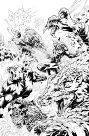 Original Comic Art WAR PARTY Issue 5 Cover
