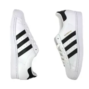 ADIDAS 男女 ORIGINALS SUPERSTAR 皮革 貝殼鞋頭 經典金標復古初代鞋 白黑 - EG4958