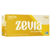 Zero Sugar Cream Soda, 12 Ounce Cans (Pack of 8)