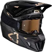 Leatt 9.5 Carbon-White, motocross helmet , color: Black/Gold , size: S