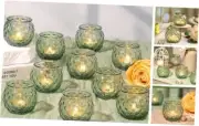 Votive Candle Holders Set of 24- Round Glass Candle Holders Bulk for Green
