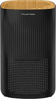 [Russell Hobbs] Air Purifier for Bedroom and Home 100m³/h CADR, Carbon Filter 99.95% Catches Bacteria, Allergy Odor Dust, LED Screen, Mini Clean Air Scent, Scandi Wood Effect