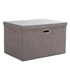 Fabric Folding Storage Box with Lid Large Home Clothes Sundries Toys Organizer