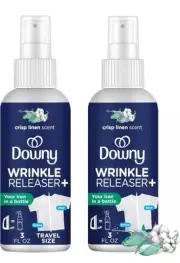 2 Ct Downy Wrinkle Releaser Refresher Fabric Spray Fresh Scent, Travel Size, 3oz