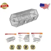Double Locking Stainless Steel Rotisserie Basket for Ultimate Grilling Control