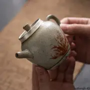 Ice-cracked Glaze Orchid Teapot Household Retro Hand-held Tea Maker Pot
