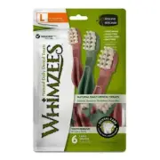 Whimzees Tooth Brush Star Value Bag Dental Dog Treat - Large 6pk