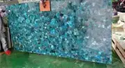 Blue Apatite Stone Coffee Dine Table, Handmade Living Room Decor Table