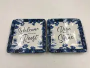 Certified International Ceramic 6in Welcome to our Roost Plate Set CC02B07005