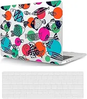 Laptop Cover Compatible with New MacBook Pro 16 inch 2021 2023 Release A2485 A2780 M1 M2 with Liquid Retina XDR Display and Touch ID, Hard Shell Protective Case & Keyboard Cover, Cartoon Fish