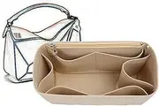Bag Organizer Lined Storage Bag Bag Organizer Insert Portable Cosmetic Bag for Loewe, Khaki, FOR Puzzle Mini