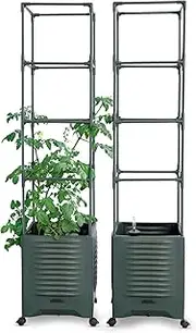 Raised Garden Bed Tomato Planter Trellis for Garden Planter for Tomato Pots for Growing Tomatoes Plant Box Outdoor Self Watering Metal Trellis-1 Pack Second-Generation Launch